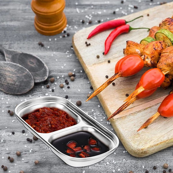 Perfect Dealz Stainless Steel Mini Compartment Dipping Bowls 15CM