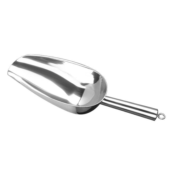 Stainless Steel Ice Scoop for easy serving in kitchens, bars, or restaurants, designed for large amounts of ice or food.