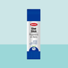 Strong Adhesive Glue Stick 36g packaging on a light blue background, ideal for school and office use.