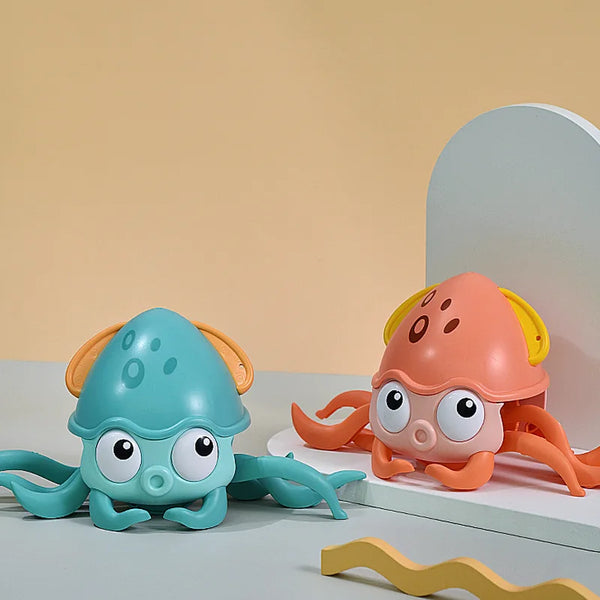 Unisex Outdoor Amphibious Octopus Bath Toy in teal and orange colors, perfect for water playtime.