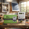 Single Phase Prepaid Electricity Sub Meter displayed with packaging in a workshop setting, showcasing advanced utility management.