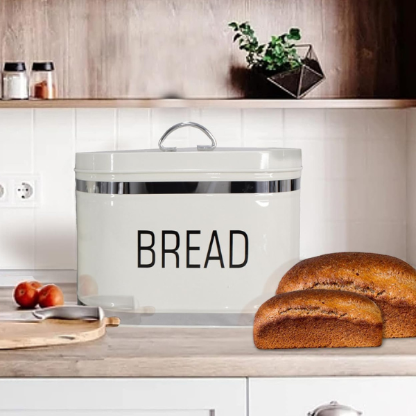 4 Piece Metal Bread Box and Canister Set