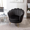 Velvet Tulip Accent Chair with Gold Legs in a stylish living room setting.