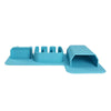 Wall-mounted Silicone Storage Shelf Bathroom Rack in blue, designed for organizing bathroom essentials neatly without drilling.