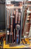 Professional 6-Piece Ratchet and Accessory Kit displayed in packaging with various tools for precision maintenance.