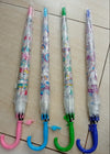 Reinforced Transparent Windproof Long Handle Umbrella collection with colorful handles for kids.