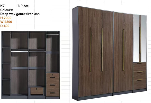 4 Door Wardrobe with Mirror and Drawers