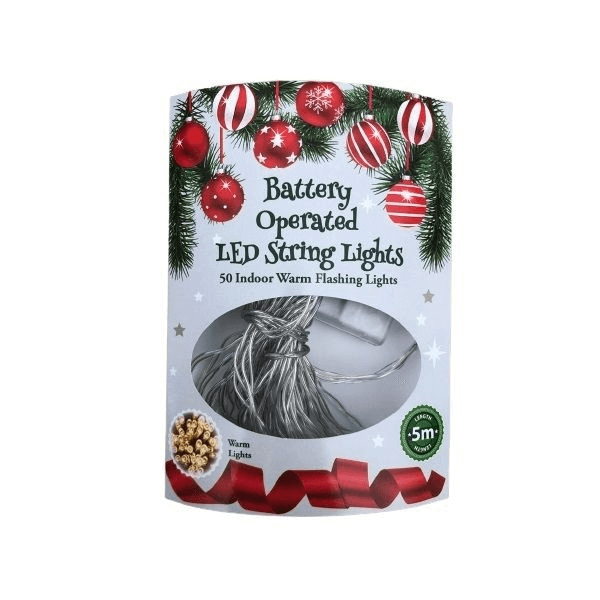 White LED Christmas String Lights – 80 LEDs, 8m