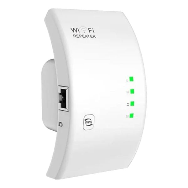 Wireless WiFi Extender Repeater 900M Long Range Signal Booster designed to eliminate WiFi dead zones.