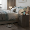 Wireless Charging Bedside Table with LED Light & Storage