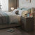 Wireless Charging Bedside Table with LED Light & Storage