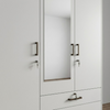 3 Door Wardrobe with Mirror and 2 Drawers in Light Grey showcasing a clean design and practical storage options.