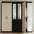6 Door Wardrobe with Mirror and Drawers featuring a modern design and ample storage space for clothing.