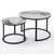 Round Marble Effect Nesting Coffee Tables showcasing stylish design and modern elegance in a living room setting.
