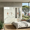 5 Door Marble Finish Wardrobe with Mirrors
