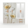 5 Door Marble Finish Wardrobe with Mirrors