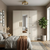 Wardrobe with Mirror Drawer and Side Cabinet in Cream in a stylish bedroom setting with cozy decor.