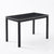 Black and Chrome 6 Seater Dining Table and Chair Set featuring a sleek black tabletop with polished chrome trim.