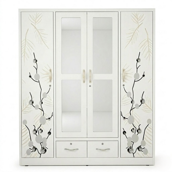 Multi Variant 4 Door Wardrobe with Mirrors and Drawers