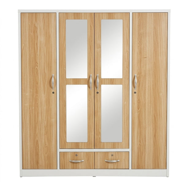 Multi Variant 4 Door Wardrobe with Mirrors and Drawers