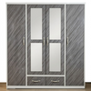 Multi Variant 4 Door Wardrobe with Mirrors and Drawers