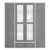 Multi Variant 4 Door Wardrobe with Mirrors and Drawers