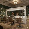Gold Stainless Steel Horizontal Hanging LED Mirror
