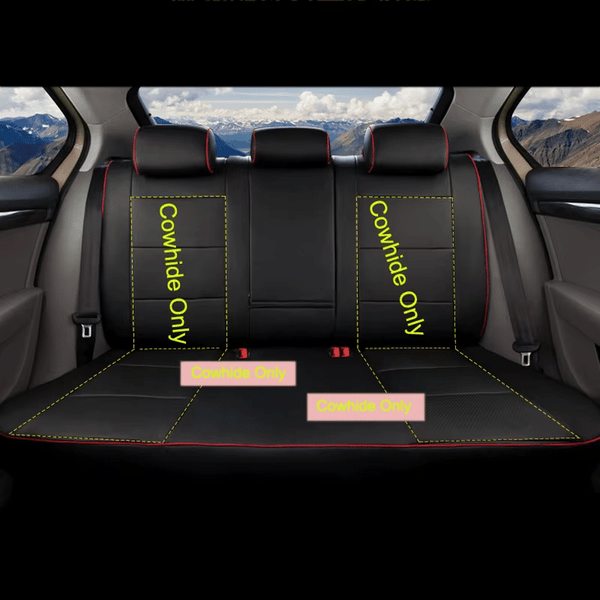 Universal Fit Luxury Black and Red Leather Car Seat Covers image 2