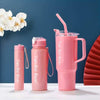 3 Piece Sports Water Bottle Set With Straw image 1