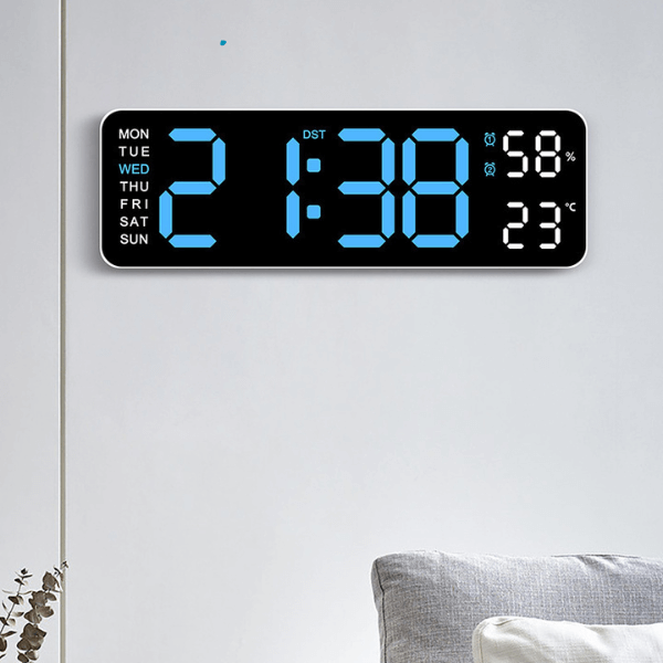 LED Digital Wall Clock with Temperature Display image 1