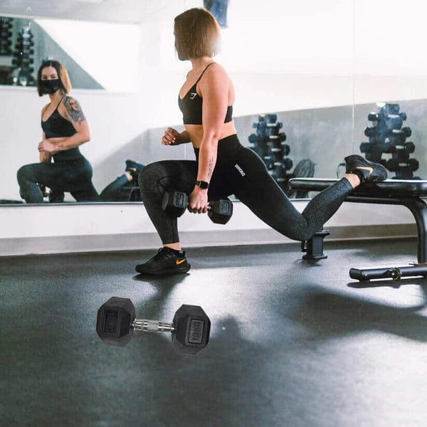 10KG Rubber Hex Dumbbell image 0