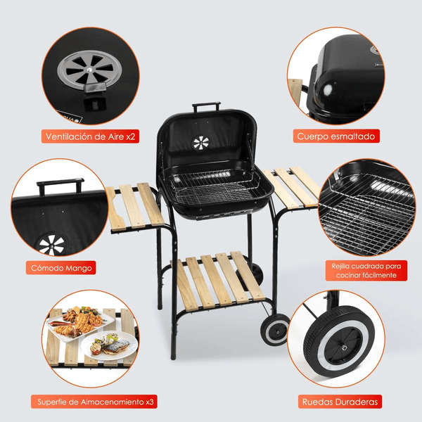 Outdoor Smoker Grill with Side Tables image 4