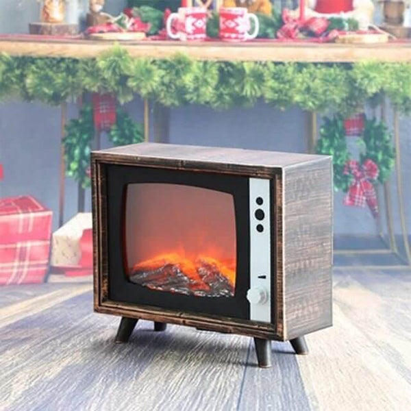 Perfect Dealz Retro Tv Design Light Flame Electronic Fireplace