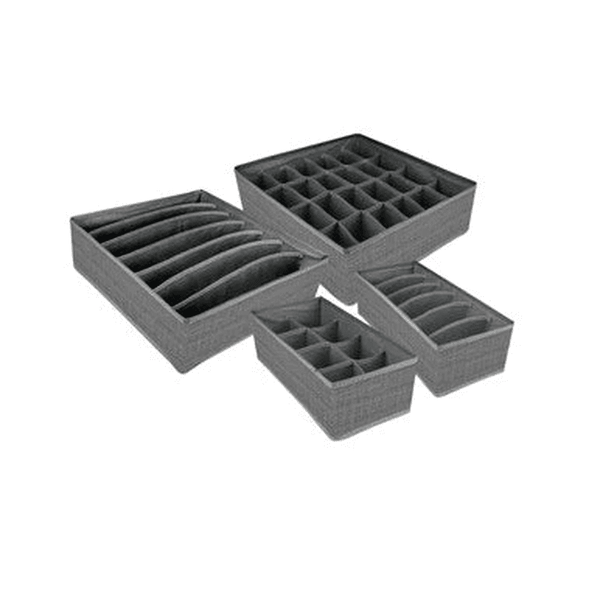 Perfect Dealz 4-Piece Multi-Compartment Foldable Drawer Organizers