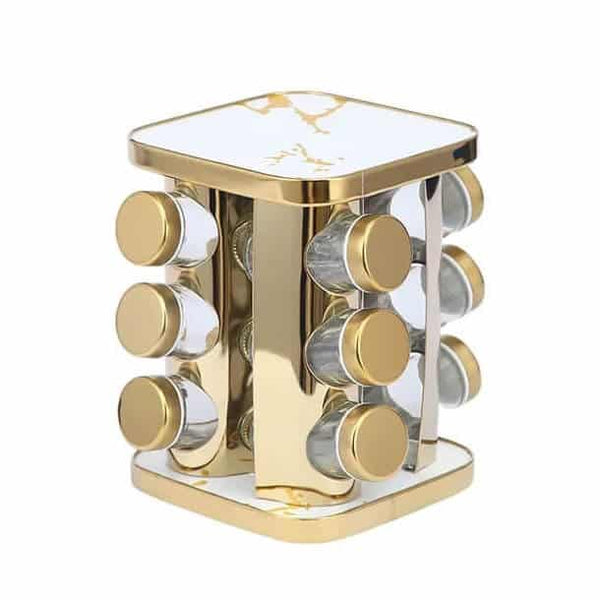 Perfect Dealz 12 Piece Gold Spice Jar Set