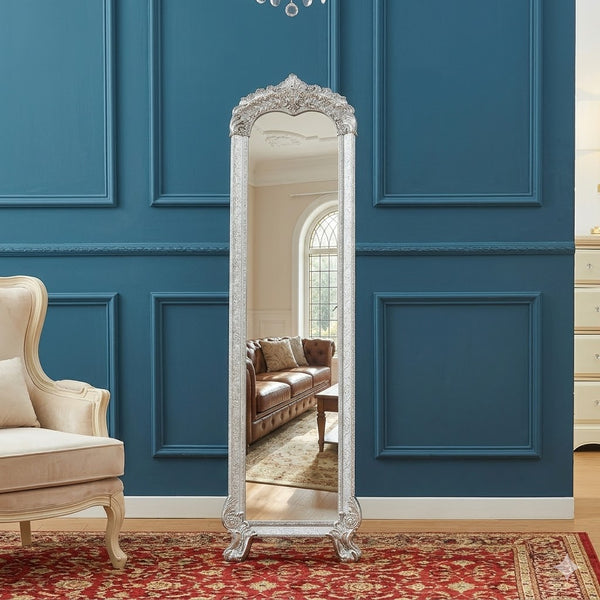 Rectangular Carved Frame Full Length Floor Mirror