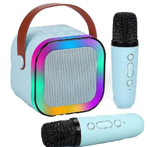Perfect Dealz Mini Karaoke Bluetooth Speaker with 2 Wireless Portable Microphone