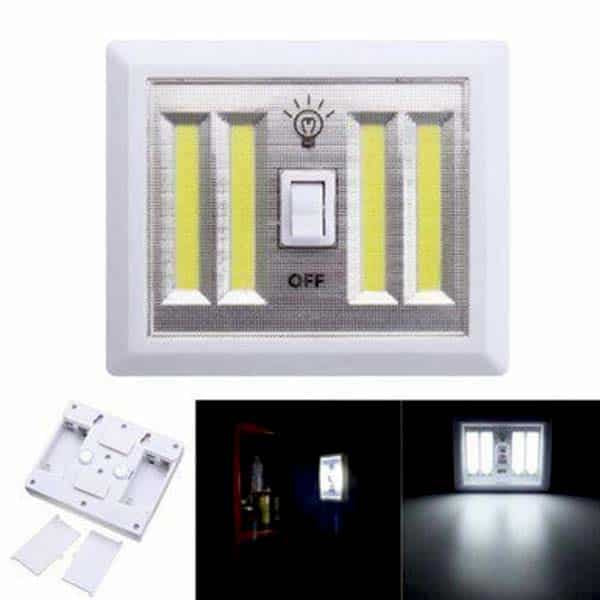4 COB LED Night Light Switch Wall Lamp Battery Operated image 0