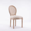 Vintage French Dining Chair with Rattan Back featuring a rattan backrest and wooden legs.