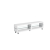 Perfect Dealz Glossy White Arched TV Stand with Glass Shelf