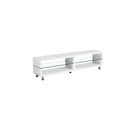 Perfect Dealz Glossy White Arched TV Stand with Glass Shelf