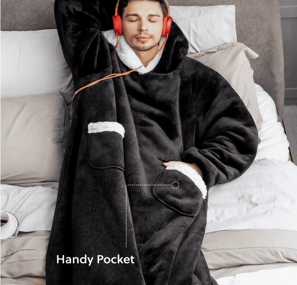 Super Long Winter Wearable Blanket with Hoodie image 0