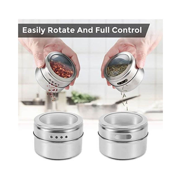 Perfect Dealz Stainless Steel Magnetic Spice Rack 6 Piece