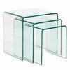3 Piece Nesting Coffee Table Set featuring sleek glass design for modern living room.