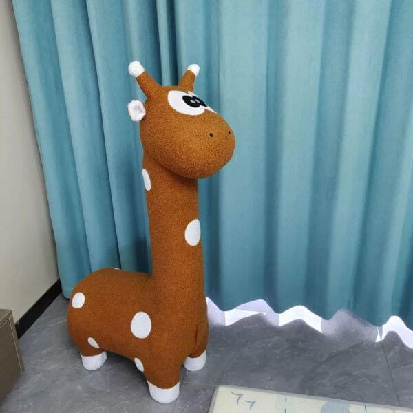 Kids Single Seater Plush Giraffe Fabric Sofa image 2