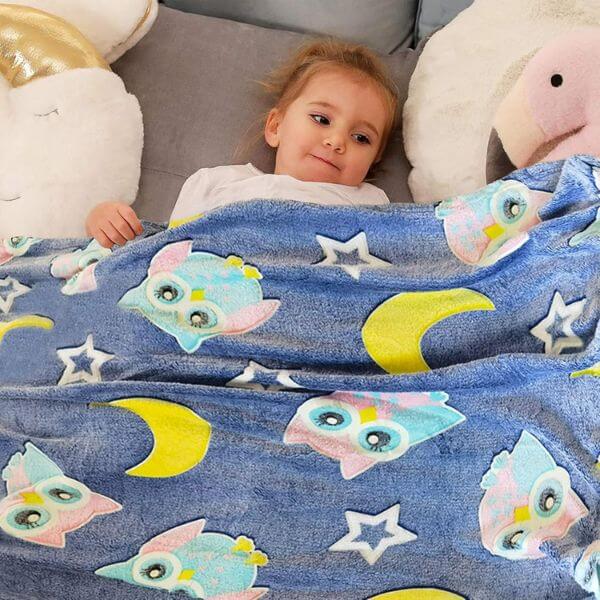 Perfect Dealz Glow in The Dark Owl Throw Blanket
