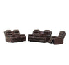 Air Leather Modern Sofa set featuring a comfortable recliner and spacious seating in a rich brown color.