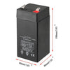 4V 4Ah Rechargeable Battery 20HR shown from multiple angles with dimensions for precise measurements.