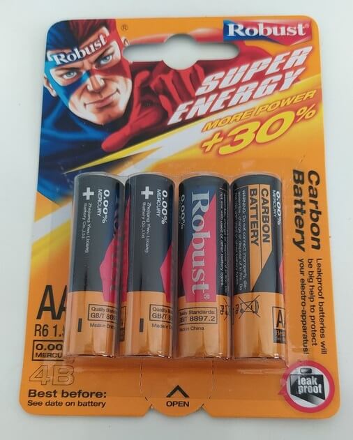 Robust AA R6 1.5V Carbon Batteries image 1