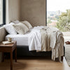 1.5M Heavy-Duty Bed Base with soft linens and pillows in a modern bedroom setting. 1.8M Heavy-Duty Bed Base